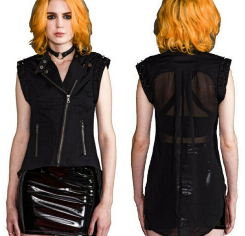 Lip Service Cult  Canvas Mesh Vest